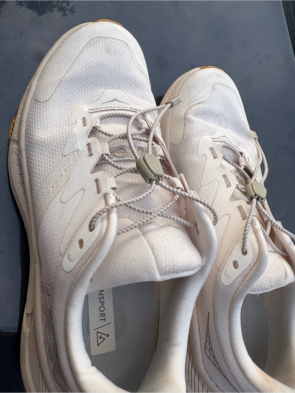Hoka Women's Light Cream Lace-Up Sneakers